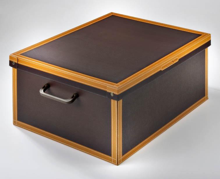 LAVATELLI 623CU BAULOTTO CUOIO Stotage box plastific coated automatic assembling (50x40x25)