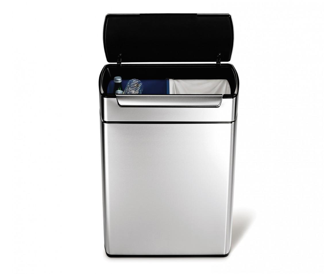 simplehuman CW2018 48 litre touch-bar recycler fingerprint-proof stainless steel