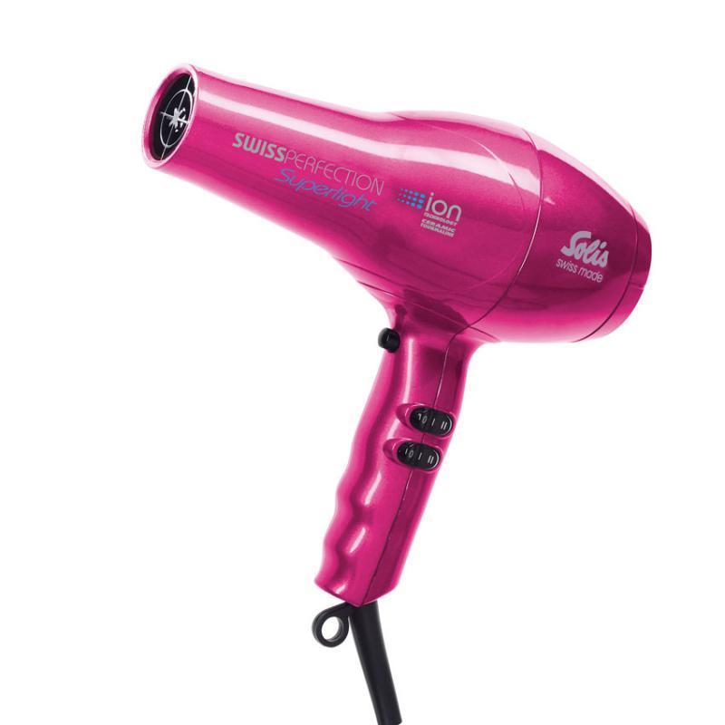 Solis Swiss Perfection Superlight - Tourmaline - Ceramic - Ion-Technology hairdryer (the lightest Solis ever) 968.93 (pink)